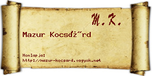Mazur Kocsárd névjegykártya